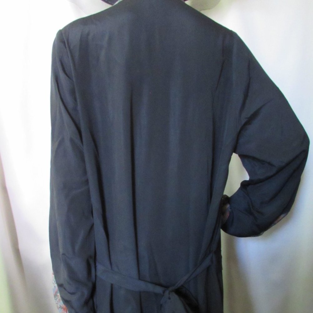 SALE Antique Dress Black Crepe Tapestry Pattern Early 20th Century - Picture 7 of 11